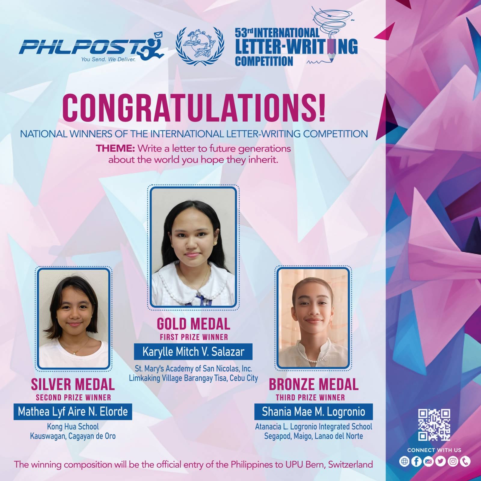 PHLPost announces national winners for 53rd UPU Int’l Letter Writing tilt